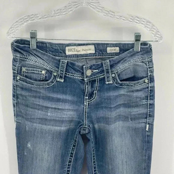 BKE Jeans Womens Size 27R (29x31) Payton Boot Cut Whiskered Cowgirl Rodeo Ranch - Picture 2 of 15